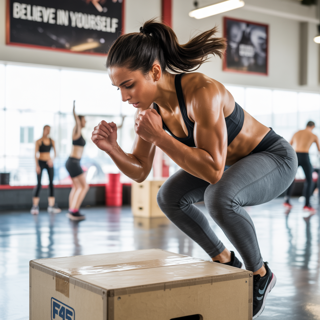 woman doing cross fit inn f45 chelmsford